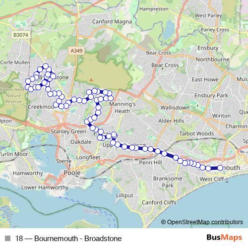 18 bus Line Map