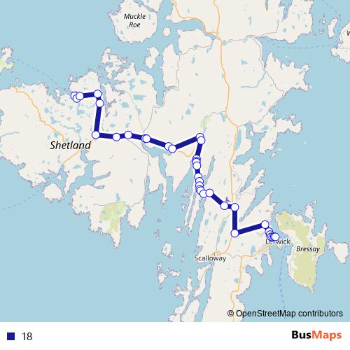 18 bus Line Map