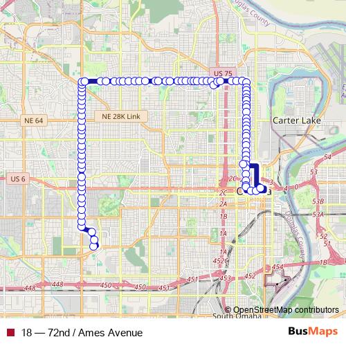 18 bus Line Map