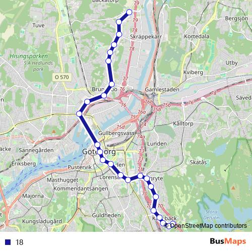 18 bus Line Map