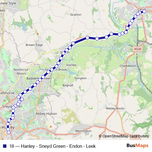 18 bus Line Map