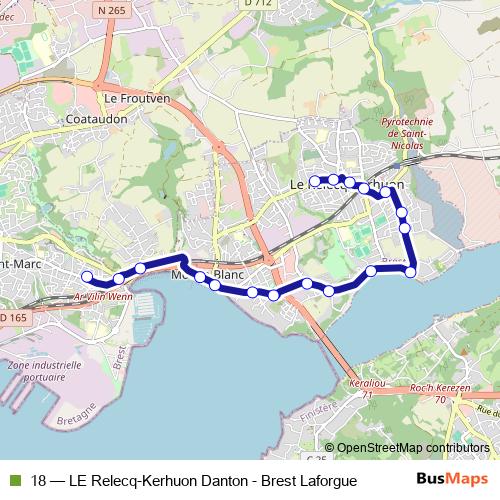 18 bus Line Map