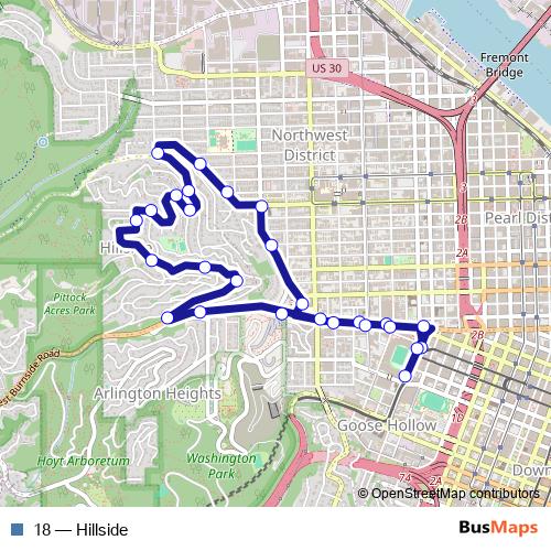 18 bus Line Map