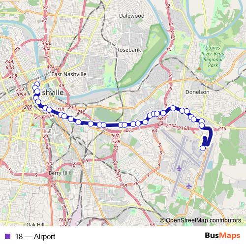 18 bus Line Map