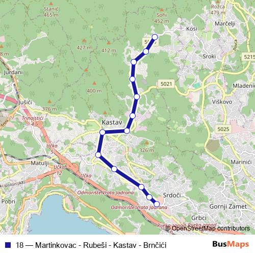 18 bus Line Map