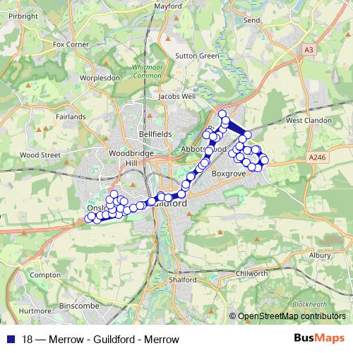 18 bus Line Map