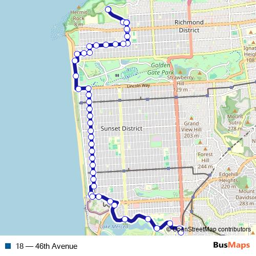 18 bus Line Map
