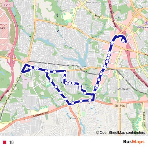 18 bus Line Map