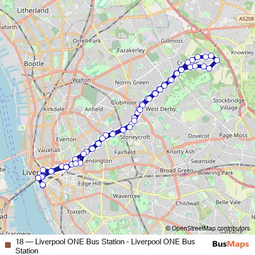 18 bus Line Map