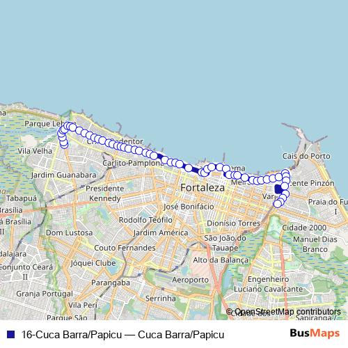 16-Cuca Barra/Papicu bus Line Map