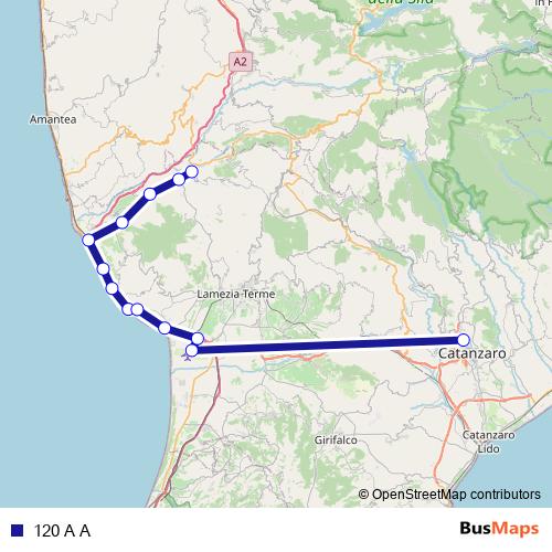 120 A A bus Line Map
