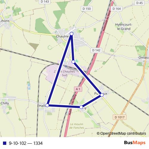 9-10-102 bus Line Map