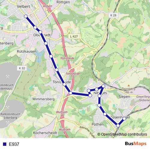E937 bus Line Map