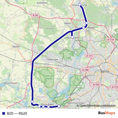 B20 rail Line Map
