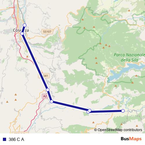 386 C A bus Line Map