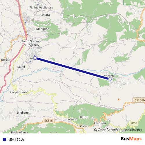 386 C A bus Line Map