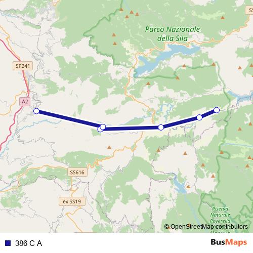 386 C A bus Line Map