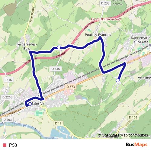 P53 bus Line Map
