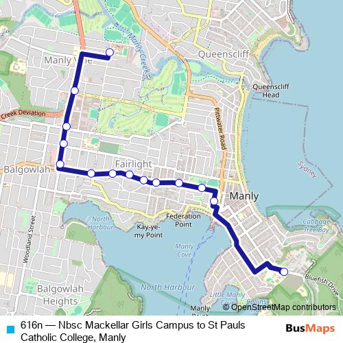 616n bus Line Map