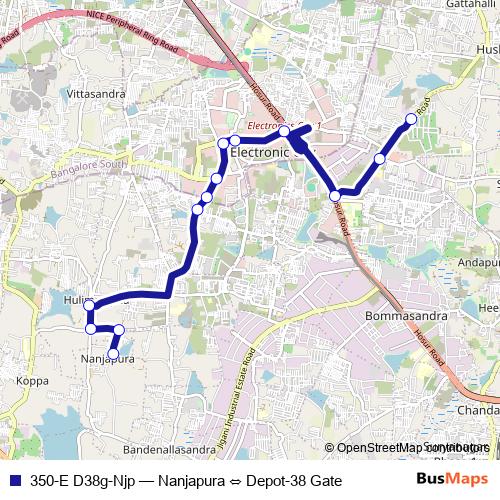 350-E D38g-Njp bus Line Map