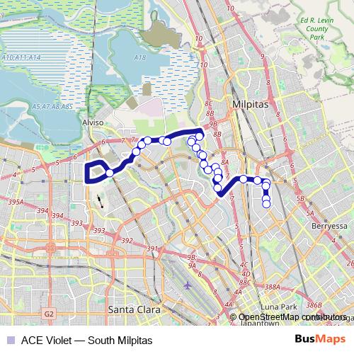 ACE Violet bus Line Map