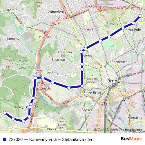 737026 trolleybus Line Map