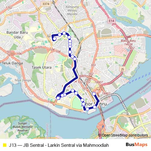 J13 bus Line Map