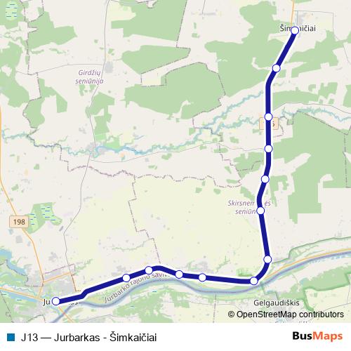 J13 bus Line Map
