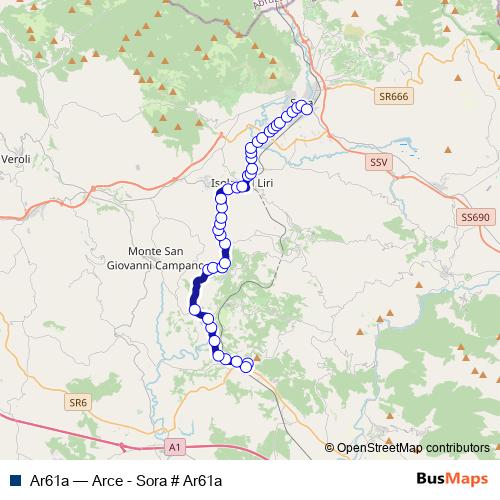 Ar61a bus Line Map