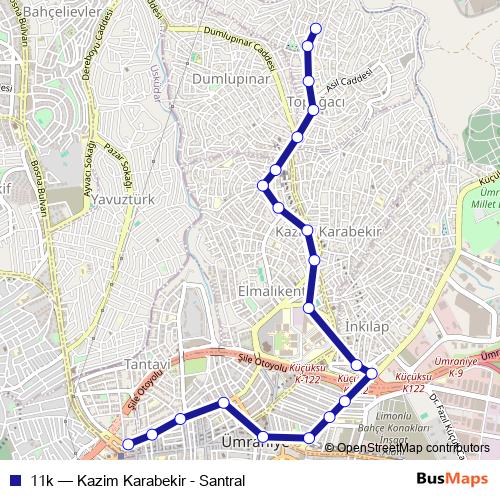 11k bus Line Map