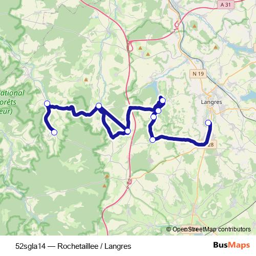 52sgla14 bus Line Map