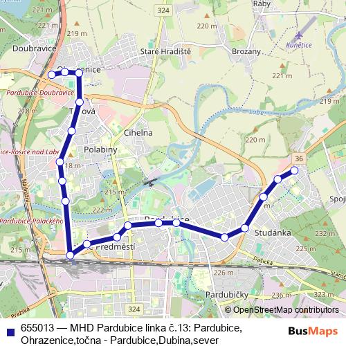655013 trolleybus Line Map