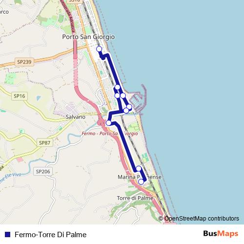 Fermo-Torre Di Palme bus Line Map