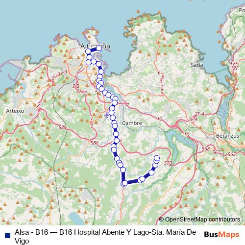 Alsa - B16 bus Line Map