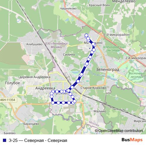 З-25 bus Line Map