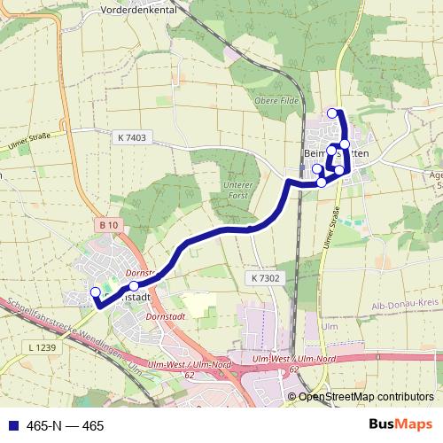 465-N bus Line Map