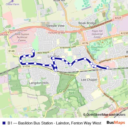 B1 bus Line Map