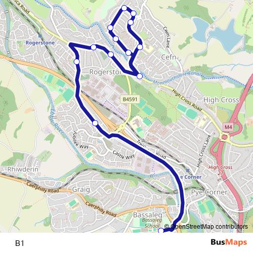 B1 bus Line Map