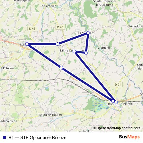 B1 bus Line Map