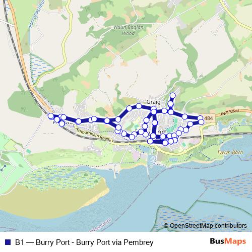B1 bus Line Map