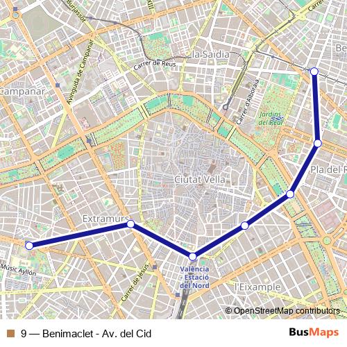 9 metro Line Map