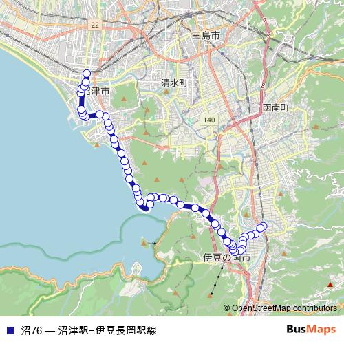 沼76 bus Line Map