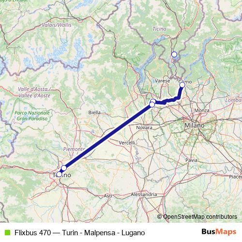 Flixbus 470 bus Line Map