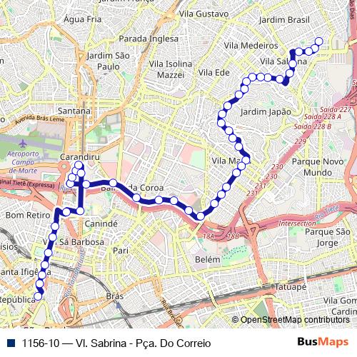 1156-10 bus Line Map