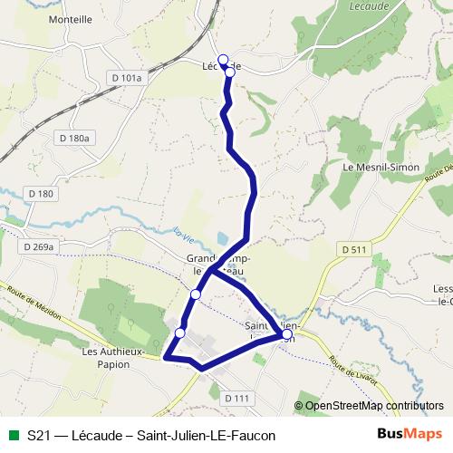 S21 bus Line Map
