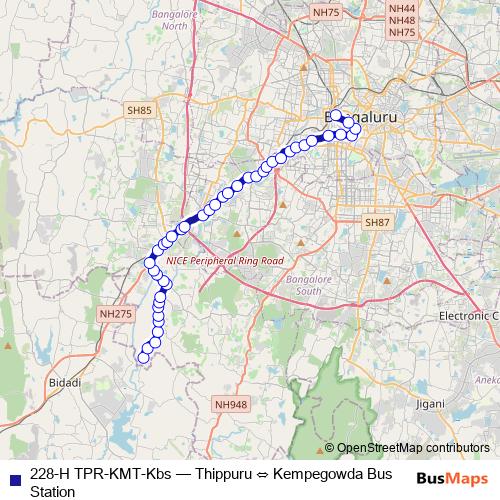 228-H TPR-KMT-Kbs bus Line Map