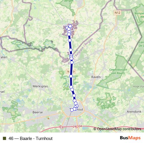 46 bus Line Map
