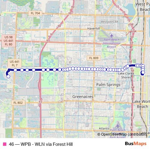 46 bus Line Map