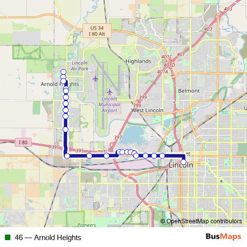 46 bus Line Map