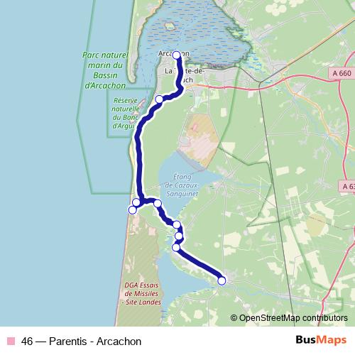 46 bus Line Map